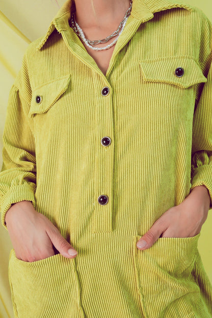 Mini vestido camisero de pana en lima