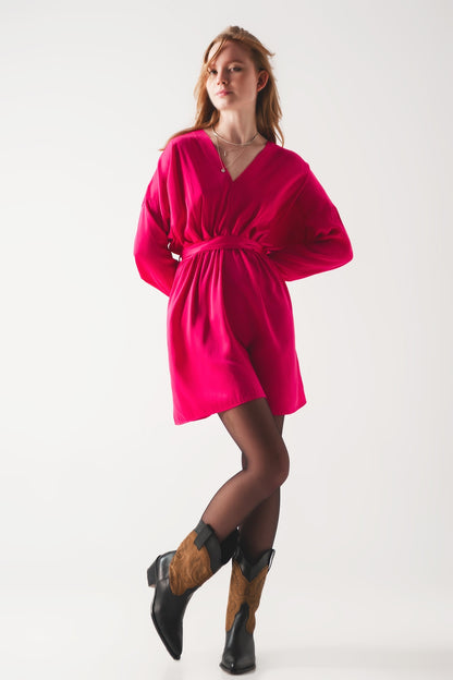 Mini vestido de satén rojo