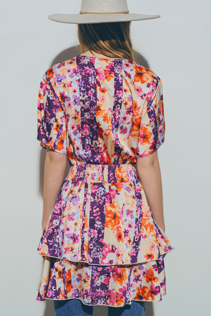 Mini Vestido Floral Multicolor