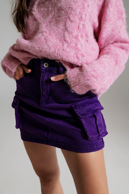 Minifalda cargo en morado