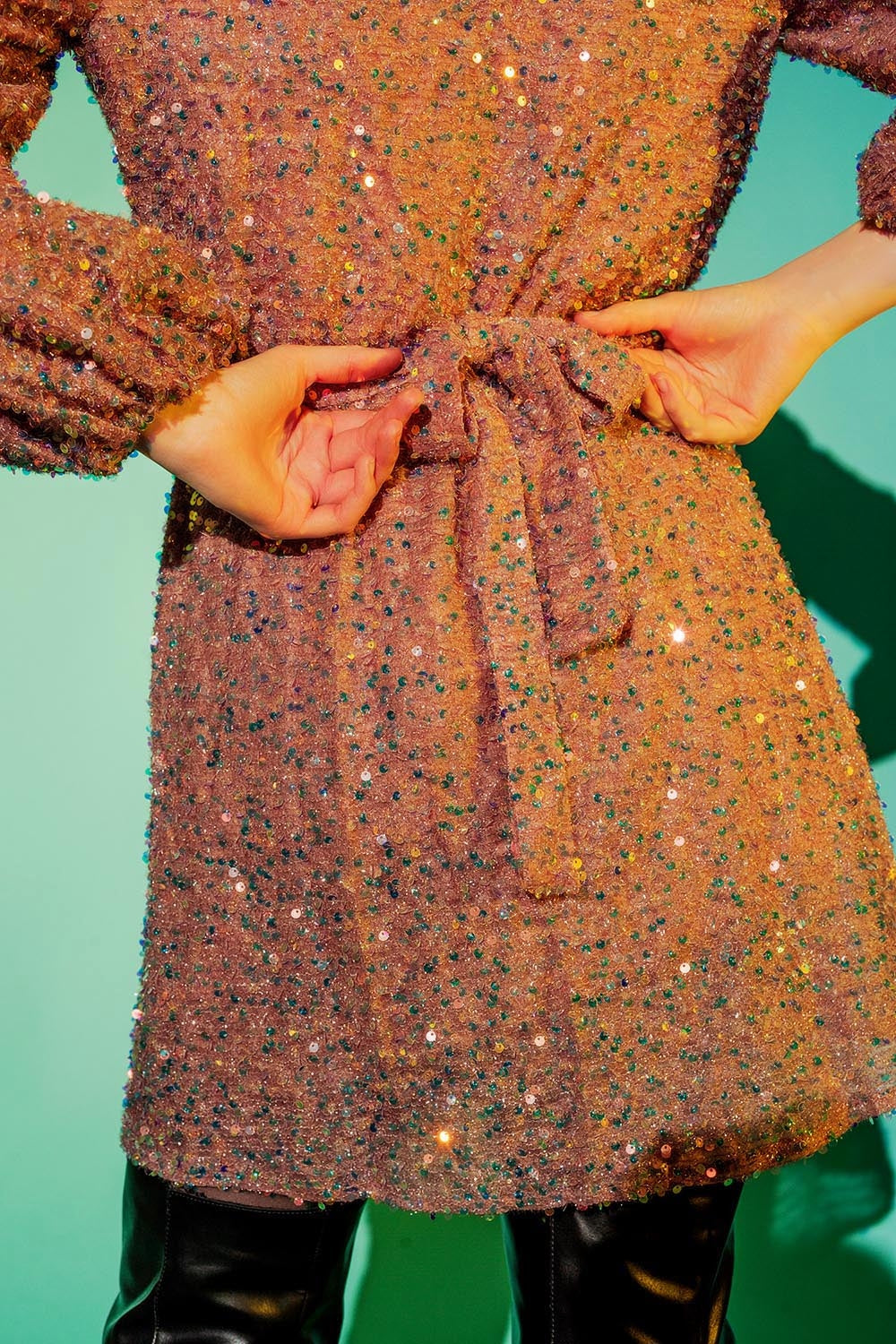 Minivestido de lentejuelas en rosa
