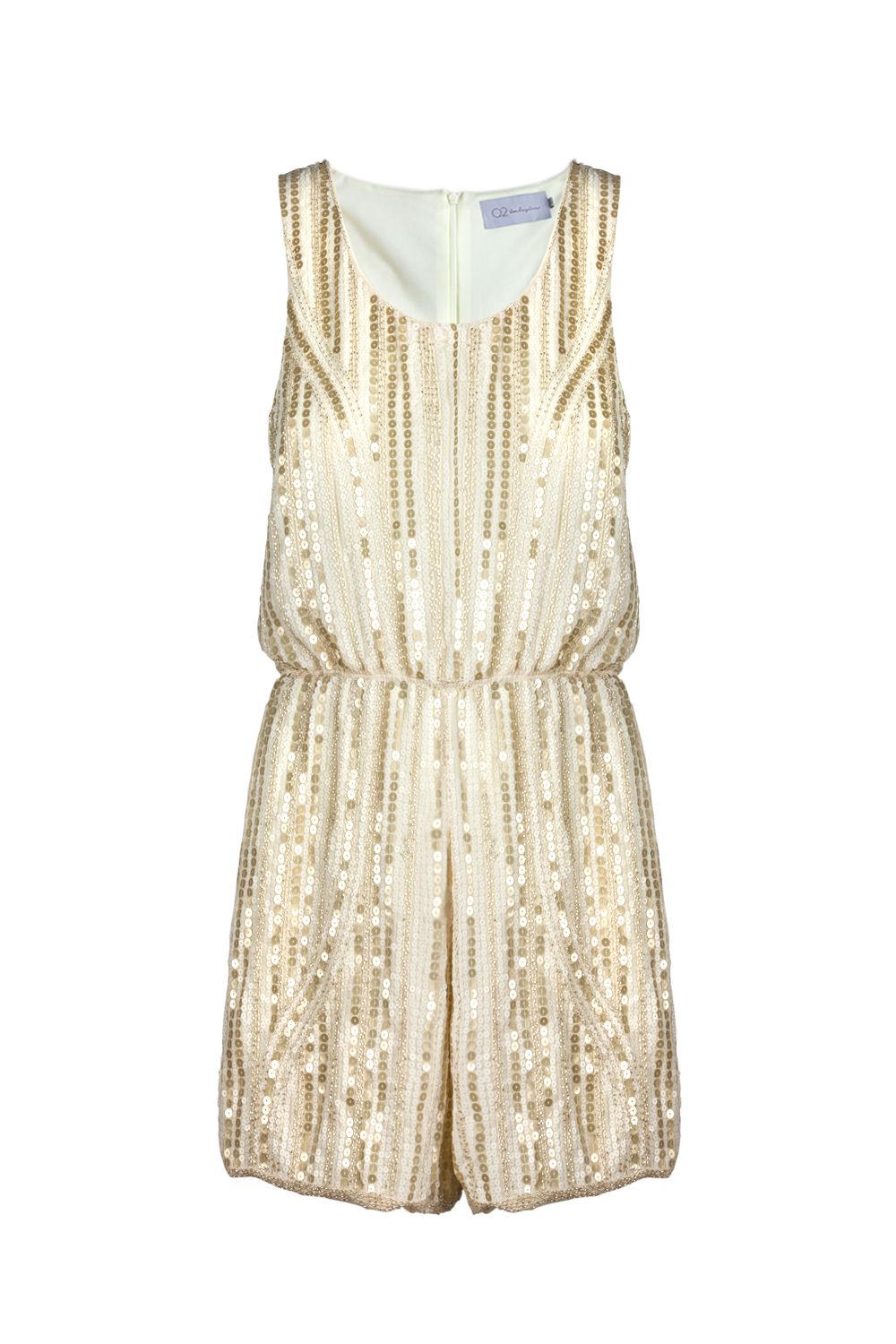 Mono corto beige con lentejuelas