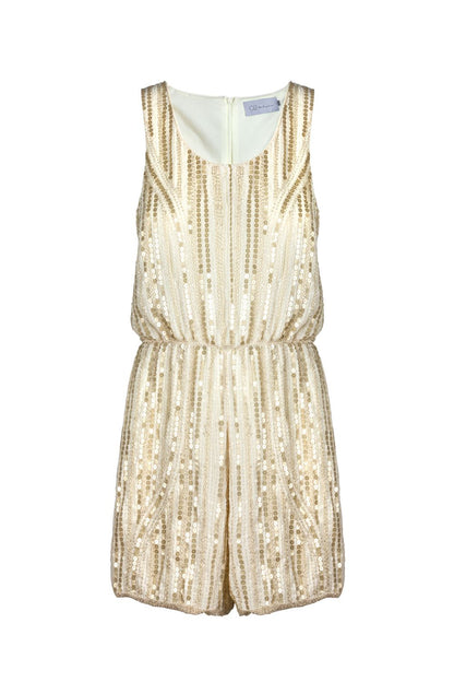 Mono corto beige con lentejuelas