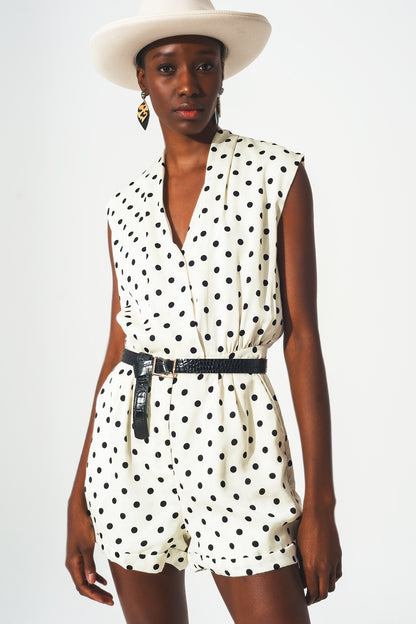 Mono corto con estampado de lunares