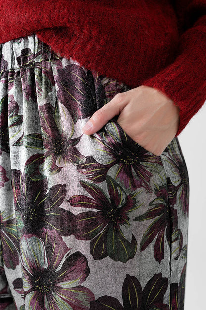 pantalón ancho con estampado floral