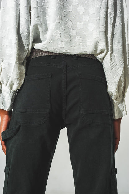 Pantalón Cargo Recto en Negro
