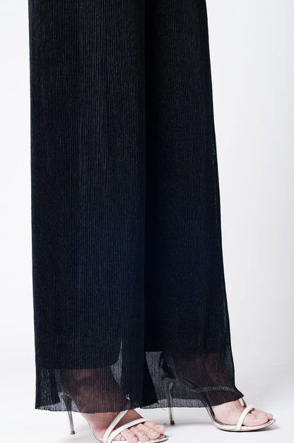 Pantalon de bambula negro con pernera ancha