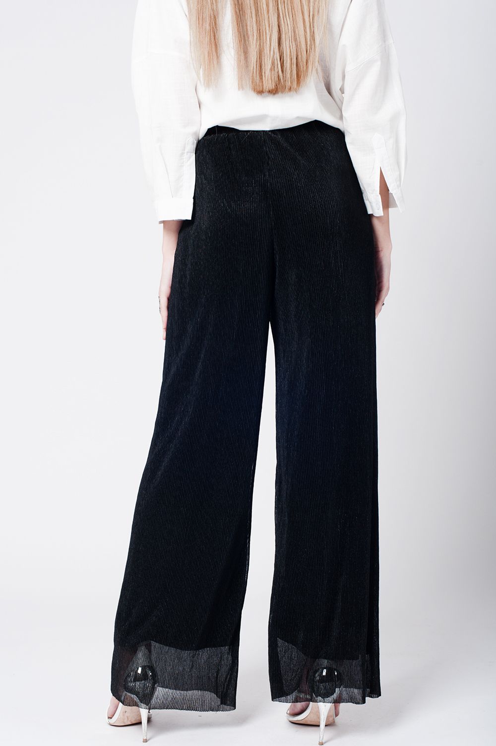 Pantalon de bambula negro con pernera ancha