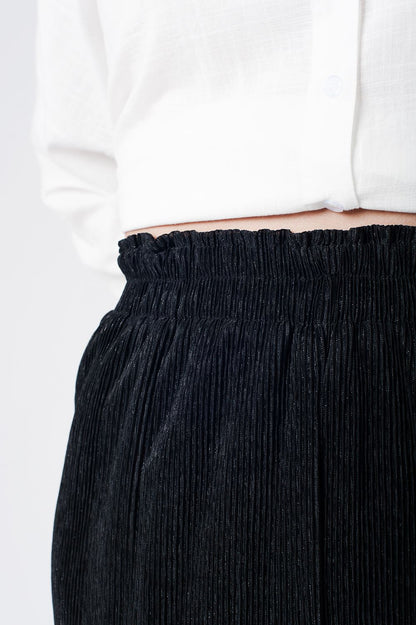 Pantalon de bambula negro con pernera ancha