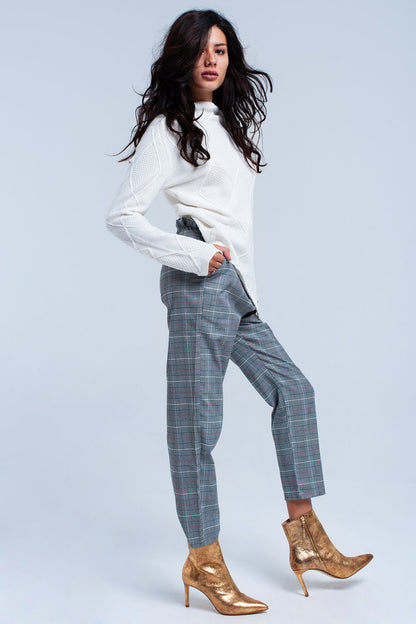 Pantalon en tejido Principe de Gales