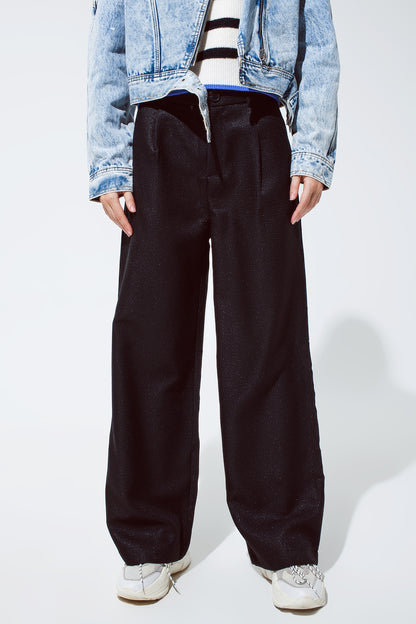 Q2 Pantalón extragrande en negro