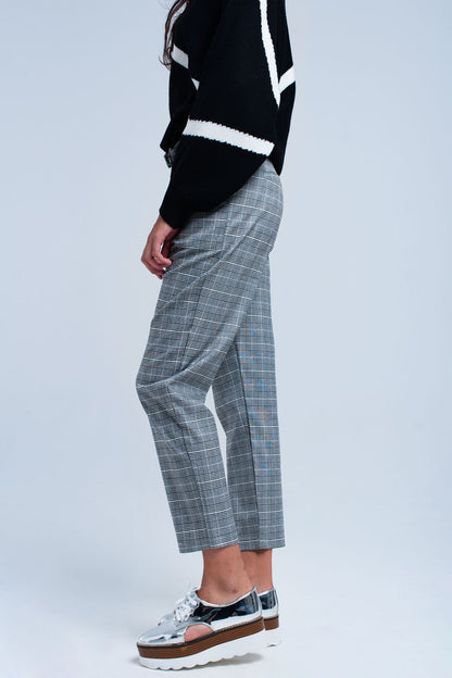 Pantalón gris en tejido Principe de Gales