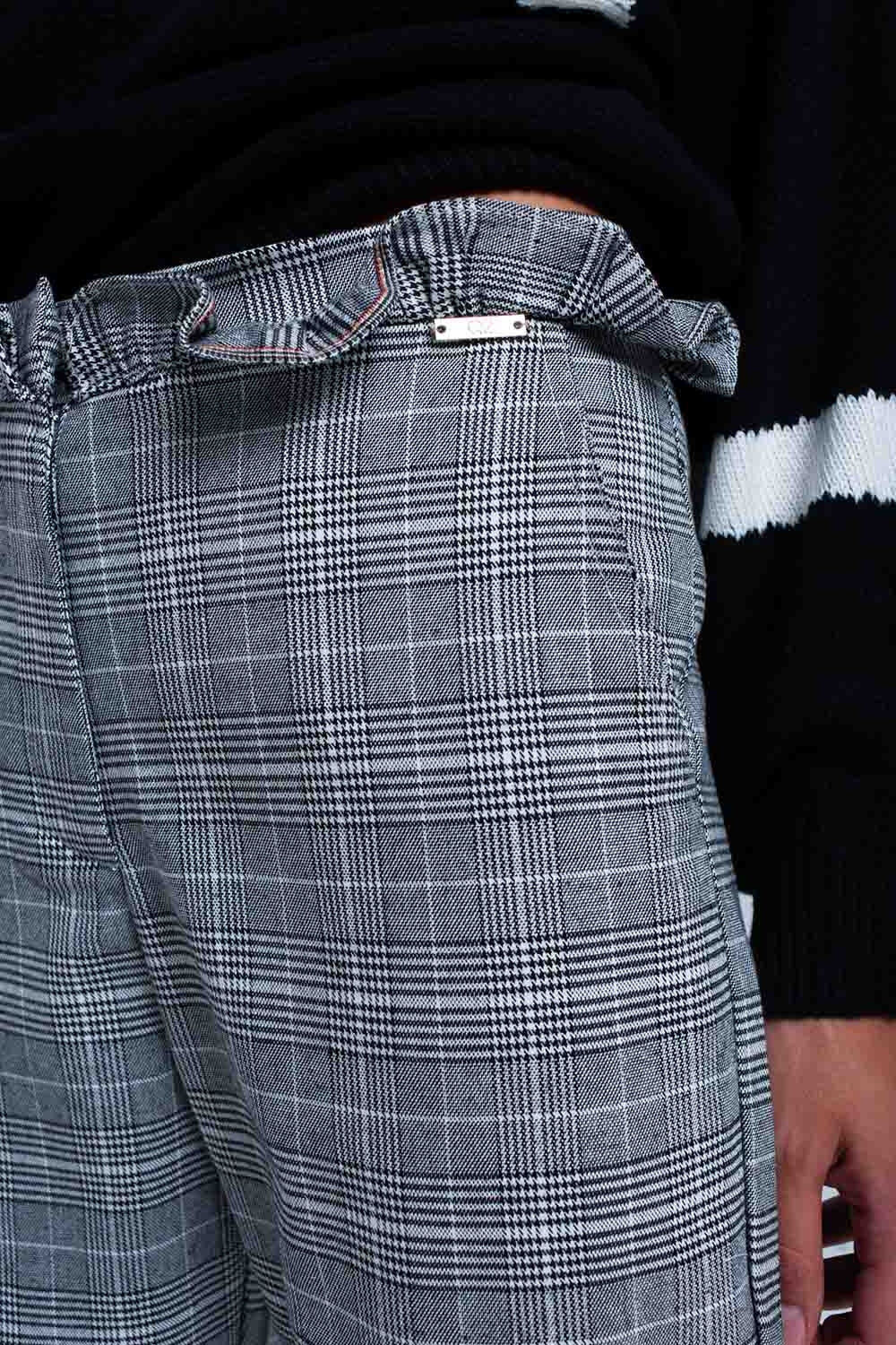 Pantalón gris en tejido Principe de Gales
