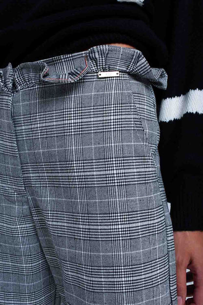 Pantalón gris en tejido Principe de Gales