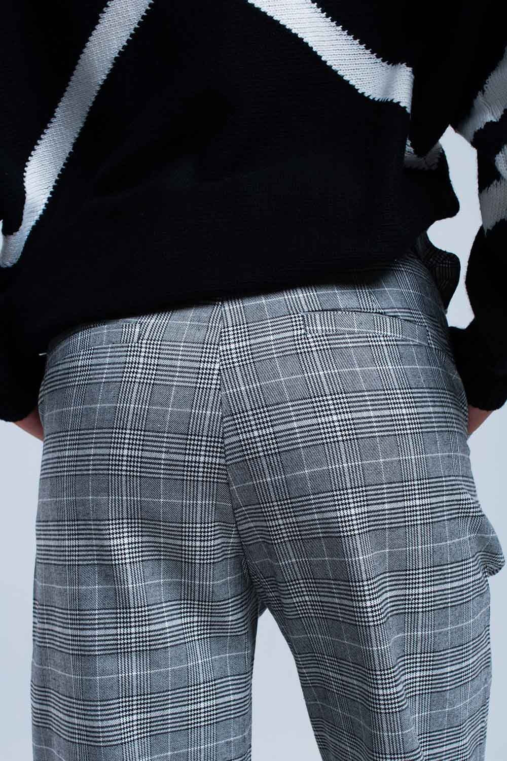 Pantalón gris en tejido Principe de Gales