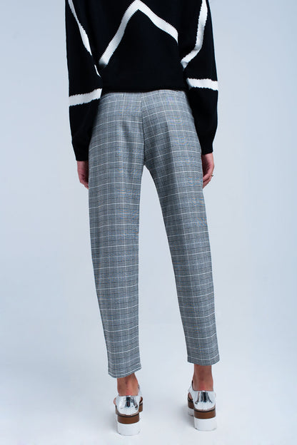 Pantalón gris en tejido Principe de Gales