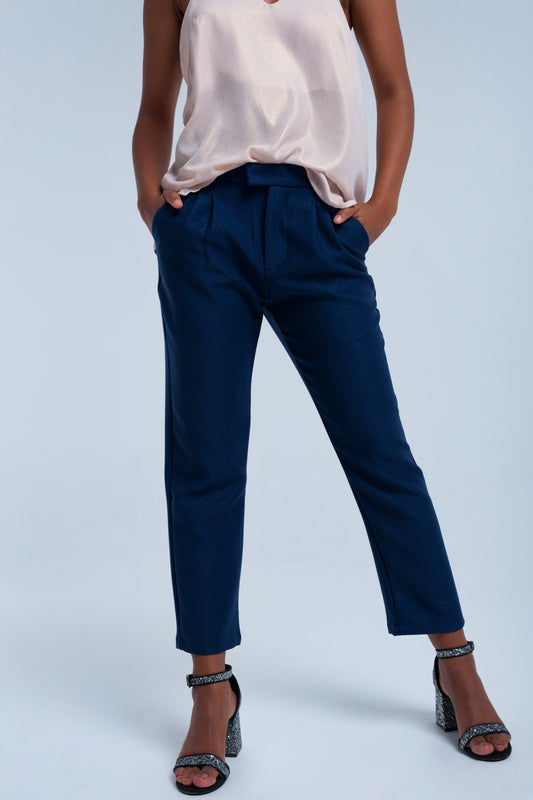 Q2 Pantalón navy brillante