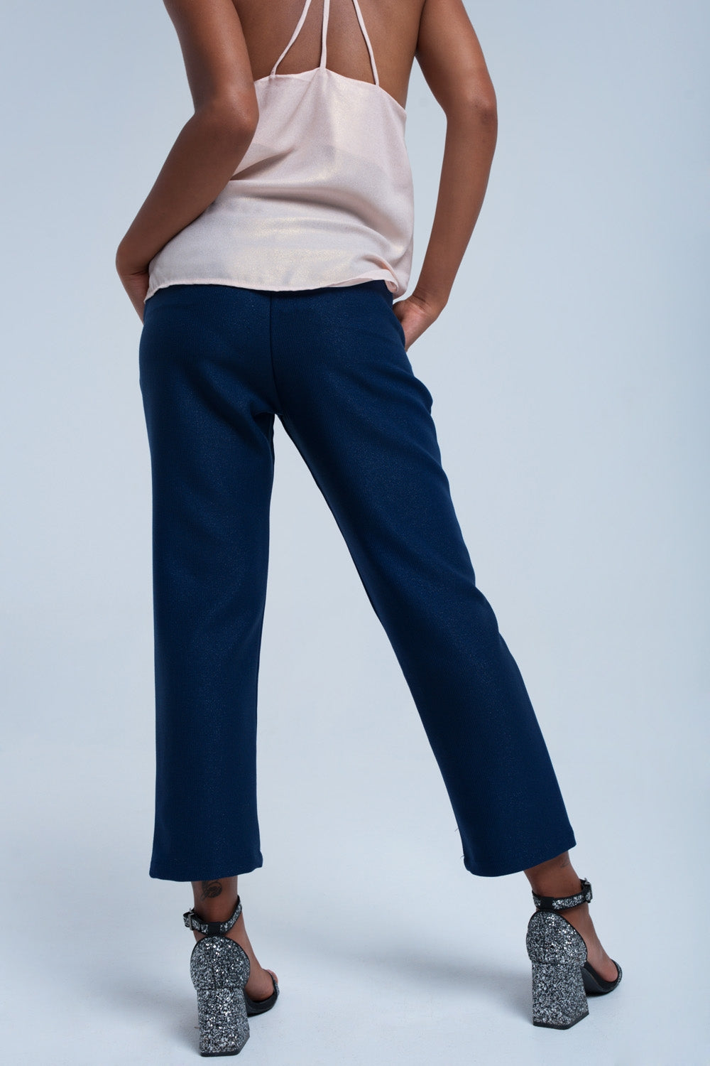 Pantalón navy brillante