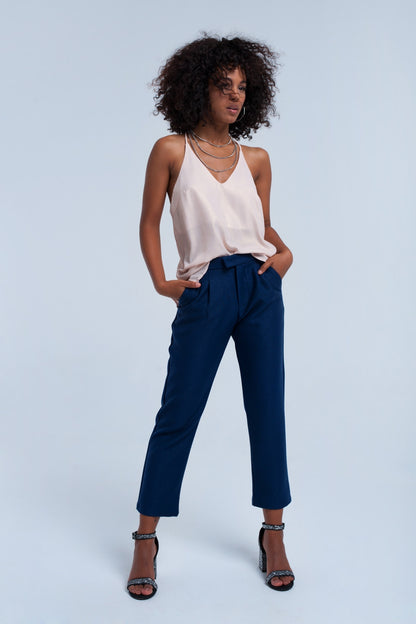 Pantalón navy brillante