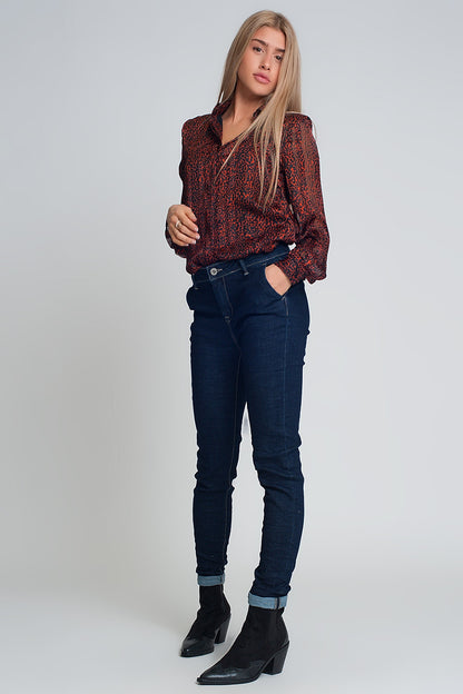 Pantalon vaquero estilo chino de corte pitillo