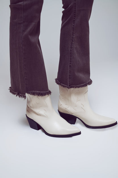 Pantalones acampanados con borde de dobladillo sin rematar en gris oscuro