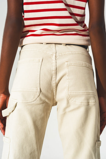 Pantalones cargo en beige