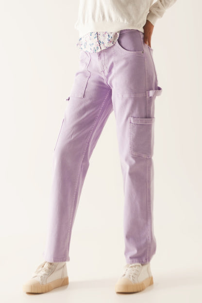 Q2 Pantalones cargo en morado