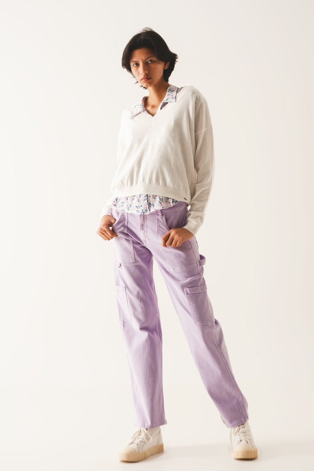 Pantalones cargo en morado