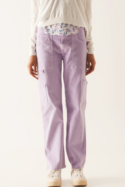 Pantalones cargo en morado