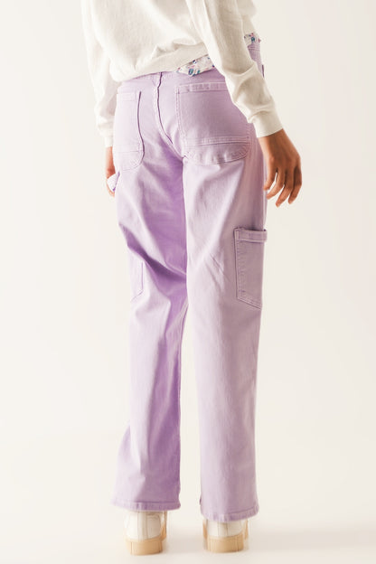 Pantalones cargo en morado