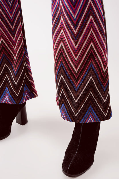 Pantalones con estampado geométrico fucsia