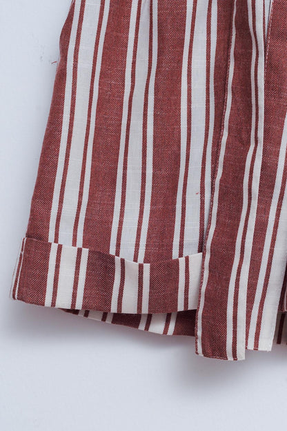 Pantalones cortos con cintura paperbag naranja