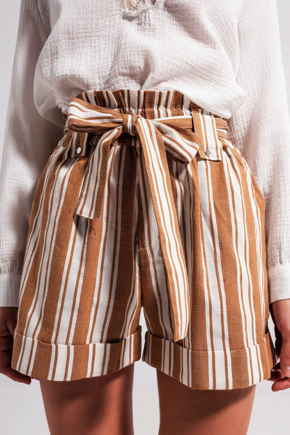 Pantalones cortos con cintura paperbag