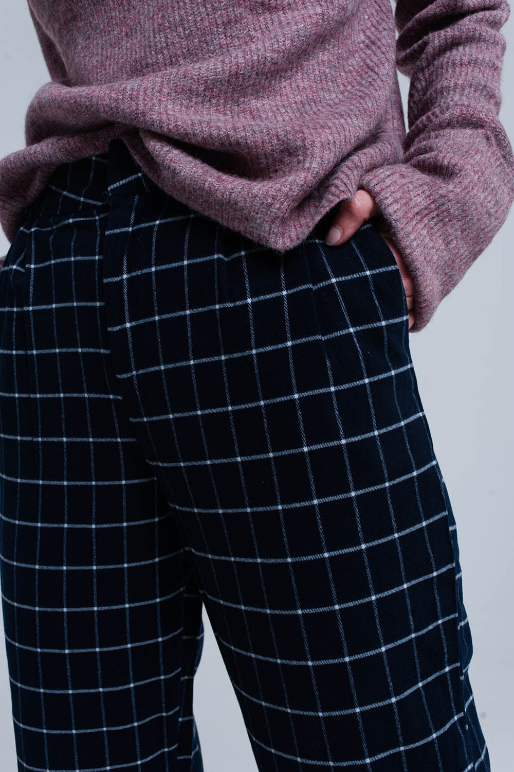 Pantalones de cuadros marino