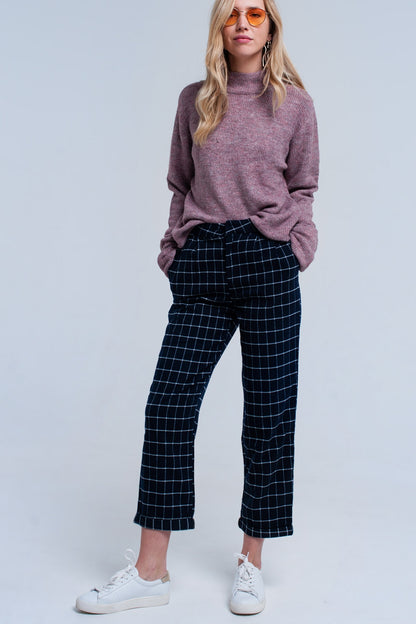 Pantalones de cuadros marino