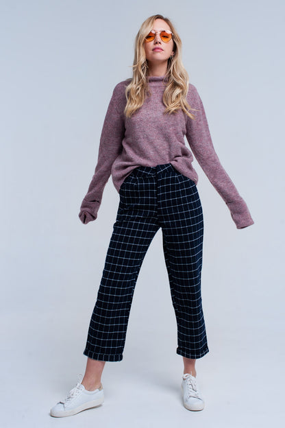 Pantalones de cuadros marino