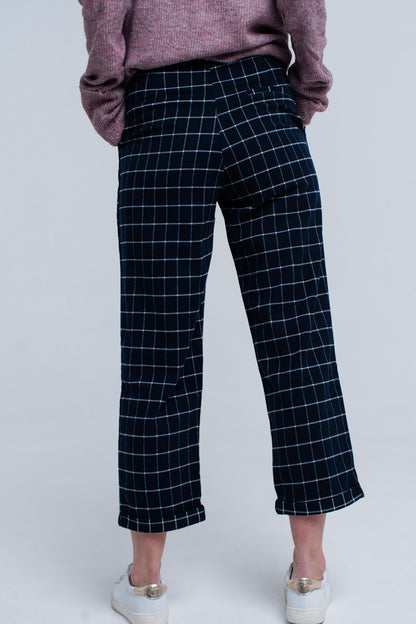 Pantalones de cuadros marino