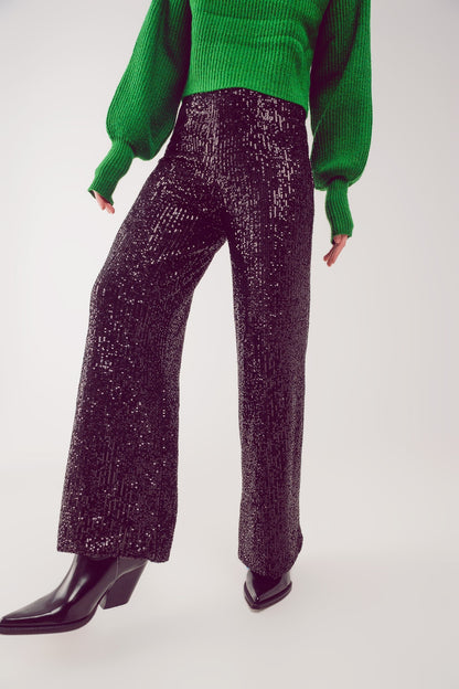 Pantalones de lentejuelas en negro