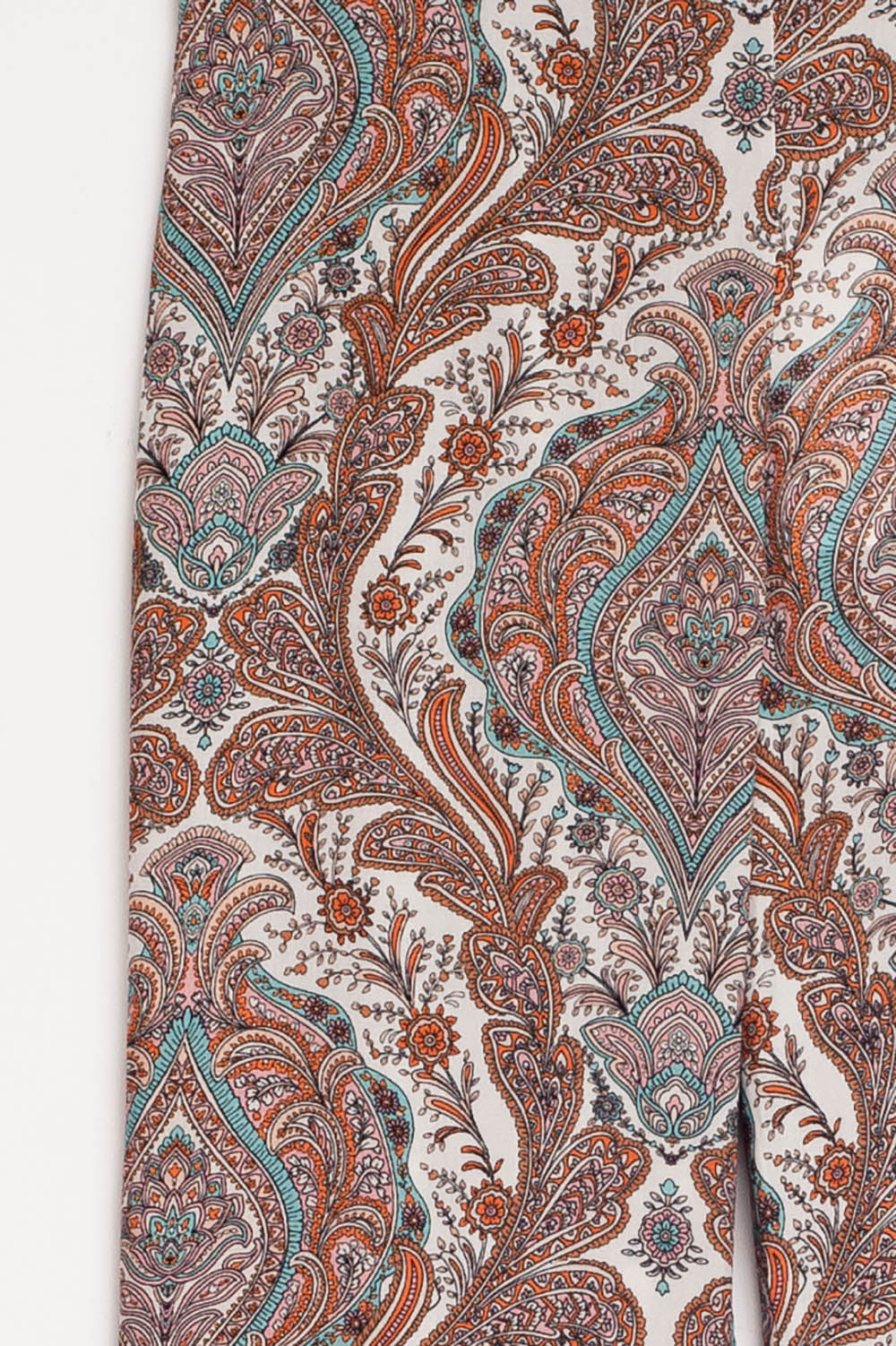 Pantalones de pernera ancha y estampado de cachemir en beige