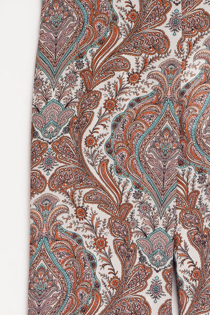 Pantalones de pernera ancha y estampado de cachemir en beige