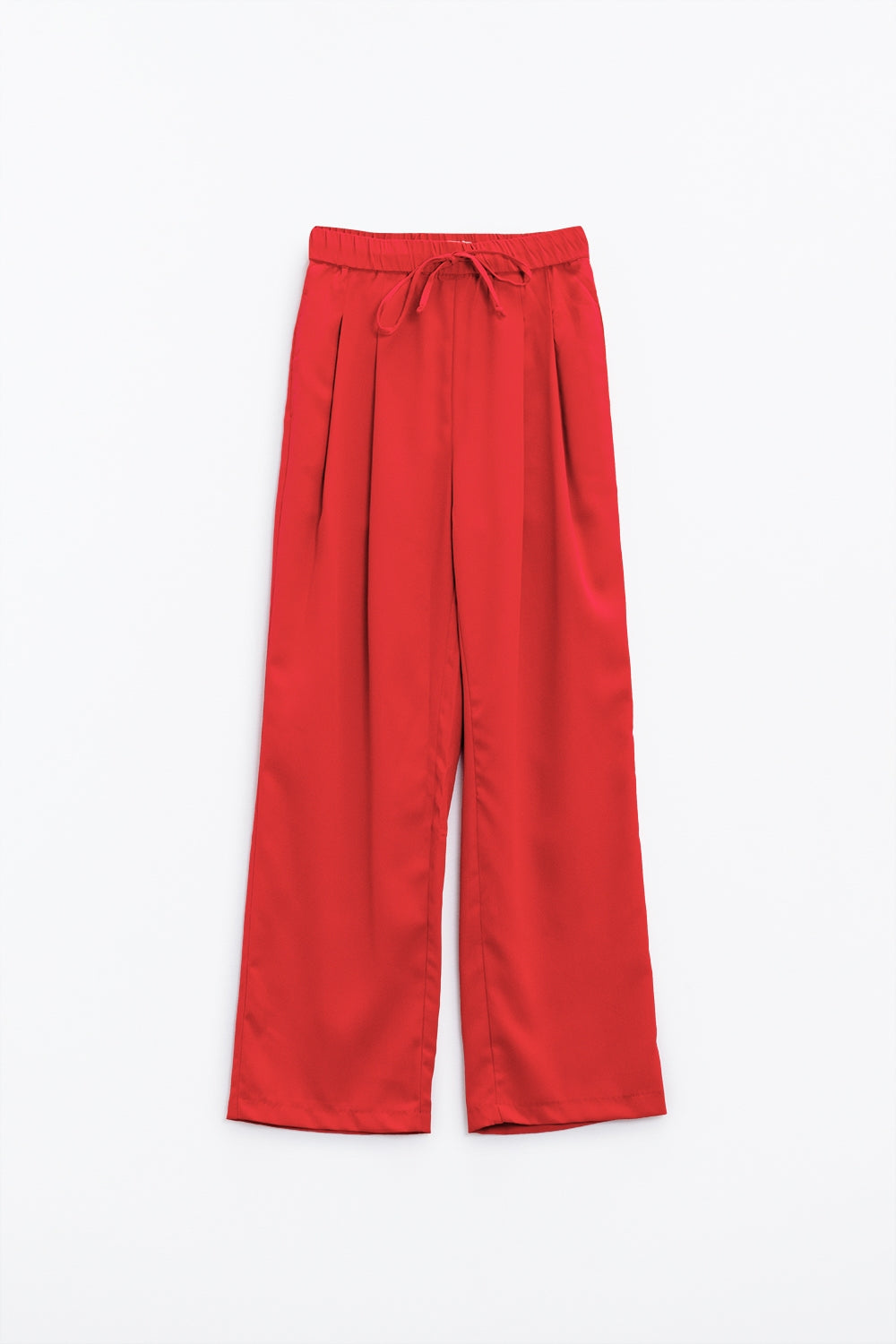 Pantalones en coral con bolsillos delanteros y cierre de cordón