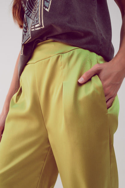 Pantalones lima de pernera ancha de satén