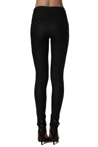 Pantalones negros ajustados de talle alto de primera calidad