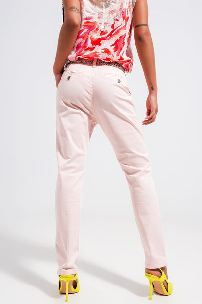 Pantalones rosa de mezcla de algodón