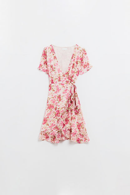 Plumetti Vestido corto con estampado floral rosa