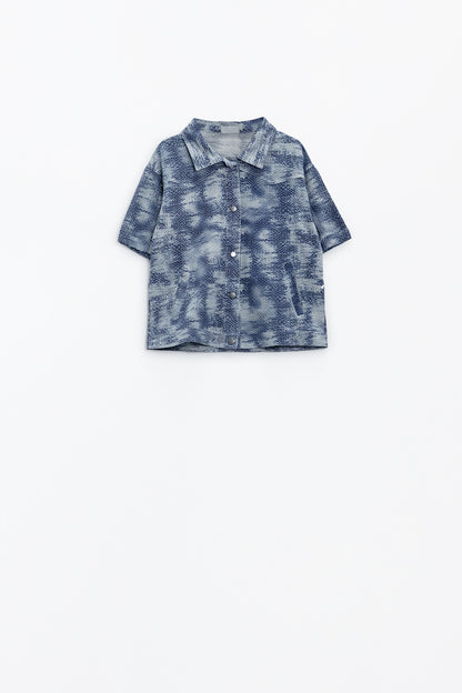 Polo Abotonado Tie Dye Azul