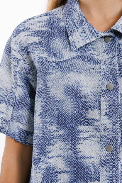 Polo Abotonado Tie Dye Azul