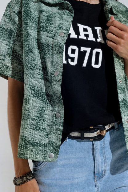 Polo Abotonado Tie Dye Verde