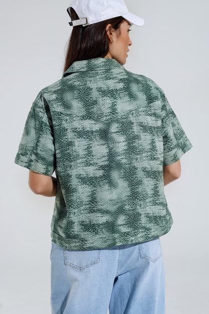 Polo Abotonado Tie Dye Verde