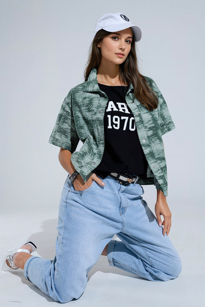 Polo Abotonado Tie Dye Verde